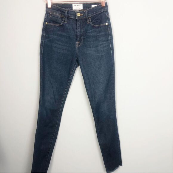 FRAME DENIM | Le High Skinny Dark Wash Denim Jeans in Saltair Women’s Size 26 - Picture 2 of 10